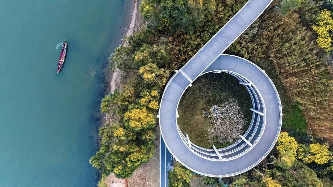 Dian Lake greenway, aerial